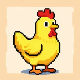 pixel art of a chicken, Sprite, pixel art, SNES, NES