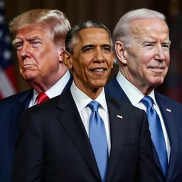 : obama trump and biden as anime character design