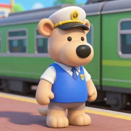 westie train conductor in the sims 4, ray traced, cgi, 3 d, octane render, rtx, nvidia