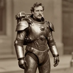 victorian era photograph of gordon freeman in hev suit
