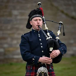 portrait of briney spears dressed with scottish clothes and bagpipe, hd, 8 k, 4 k, ultradetailed, by alex ross,