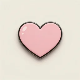 a retro minimalistic cute heart enamel pin, hd, concept art