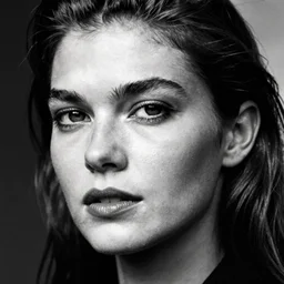 black and white vogue closeup portrait by herb ritts of a beautiful female model, croatian, high contrast