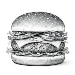 an blueprint of hamburger,4k