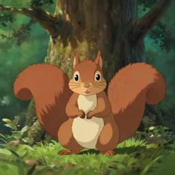a wholesome animation key shot of a squirrel, oak tree in the background, studio ghibli, pixar and disney animation, sharp, rendered in unreal engine 5, anime key art by greg rutkowski, bloom, dramatic lighting