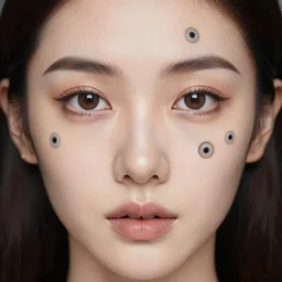 portrait photograph of a person with multiple eyes on their face, 8 k, award winning photography, beautiful, gorgeous