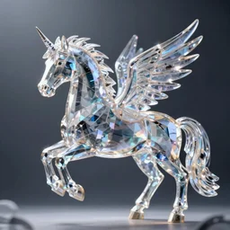 a crystal pegasus, hyper realistic, octane render, unreal engine, very detailed, smooth,