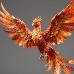 hyperdetailed photo of a detailed flaming phoenix wings spread 8 k extremely detailed hd hyperrealism unreal engine