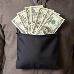 a magic pocket which brings out any amount of money you think of in your mind