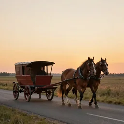 a cart and horse travel down a road at sunset, d & d, by annapodedworna and greg rutkowski