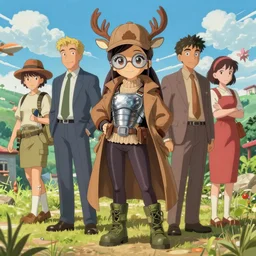 cute weird detective ariana grande wearing a knitted armored tanktop, skinny pants, army boots, long tailored coat, deerstalker hat and round glasses, fantasy, surreal, by james jean, manuel sanjulian, tom bagshaw, anime, ghibli, disney, pixar, dreamworks