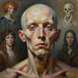 highly detailed and textured painting of a deformed anatomical portrait, emotionally expressive, highly detailed impasto oil painting, soft light, 1 6 k, cinematic composition, cinematic lighting, sharp focus, masterpiece by adrian ghenie and jenny saville and ernst haeckel and h. r. giger and james jean and alphonse mucha and android jones,