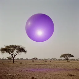 Unidentified purple ball of light flying over rural Africa, 1896 photograph