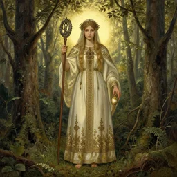 marzanna slavic goddess associated with seasonal rites based on the idea of death and rebirth of nature concept art andrey shishkin, full body!! contour light effect!! hd, 4 k, ultra clear detailed