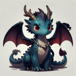 A cute dragon mythological creature, Digital art, illustration, trend on artstation, horror, hdr