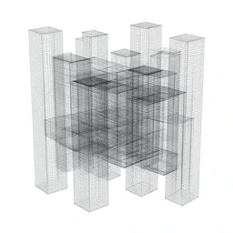 a wireframe expression of a matrix