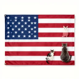 the american flag redesign with cats