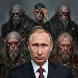 vladimir putin, uruk - hai, macabre orc by donato giancola and greg rutkowski and wayne barlow and zdzisław beksinski, realistic face, digital art