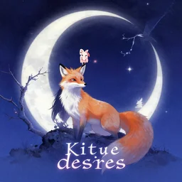 album cover art for dreaming fox of moon kitsune desires by akihiko yoshida