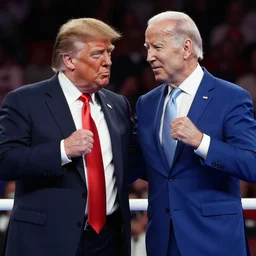 comedy movie scene trump and biden boxing, 8 k,