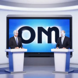 political debate with a rock om television
