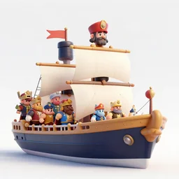 ship at all angles clash royal style characters, unreal engine 5, octane render, detailed, brawl stars, cinematografic, cinema 4 d, artstation trending, high definition, very detailed, blender