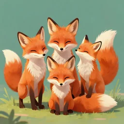 a cute, meaningful, and profound portrait of three foxes playing artstation