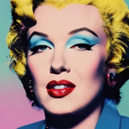 pop art portrait of gorgeous woman, close up on the face, soft lighting, art by andy warhol, pop art!! vapourwave, synthwave, photorealistic, 4 k