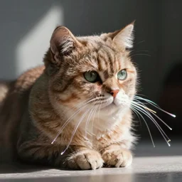 photo of a cat with fibre optic cable for fur