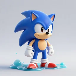 mucus in the shape of sonic the hedgehog, mucus that looks like sonic, artstation 4 k octane render