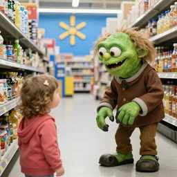 Gollum looking for his mom in a Walmart