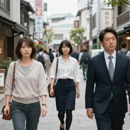 japanese women and men on a japan street, still of a cnn documentary ( 2 0 1 5 )