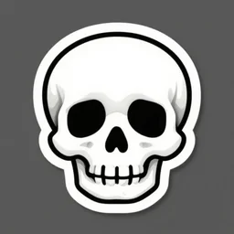 adorable skull sticker