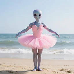 chthulhu in a pink tutu on a beach