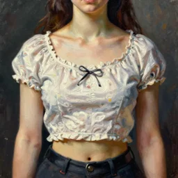 anime vogue, intricate oil painting by john singer sargent, trending on artstation, crop top