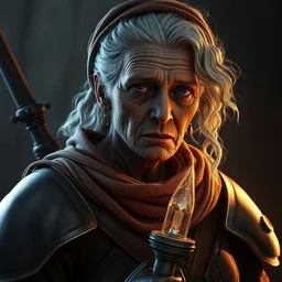 portrait anime old woman from african with a mjolnir powered assault armor, style artstation, style greg rutkowsk, octane render, unreal engine 6, epic game graphics, fantasy, ciberpunk, conceptual art, ray tracing