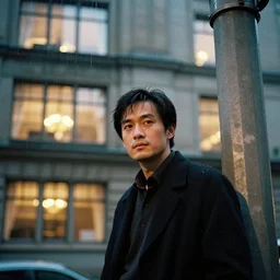 outdoorsy guys club likes to look at the exteriors of urban architecture onion column shot by christopher doyle wong kar-wai film texture reflection through lit windows with slight drizzle trickling from them