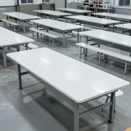 a factory in the shape of a giant table
