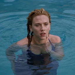 intimate movie still of scarlett johansson submerging in water in under the skin