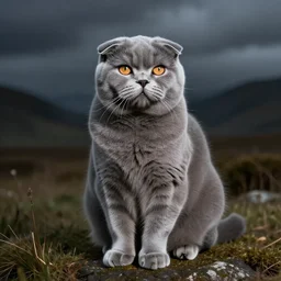 blue scottish fold sitting