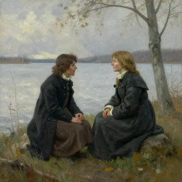 showing kindness in the style of theodor kittelsen