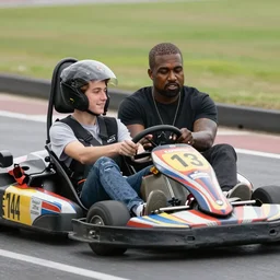 pete a davidson and kanye west lovingly share a go kart
