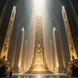 gods basement filled with alien obelisks, divine, bright light, 8 k photography, cinematic light, award winning, artstation