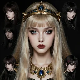 character concept art of a goth anime cleopatra | | cute - fine - face, pretty face, realistic shaded perfect face, fine details by stanley artgerm lau, wlop, rossdraws, james jean, andrei riabovitchev, marc simonetti, and sakimichan, tranding on artstation