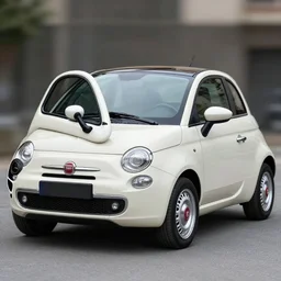 A picture of the 2022 redesigned fiat 600 retro style, 4k, high resolution, intricate detail, car photography