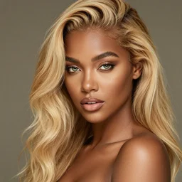sexy black skin green eyed blonde