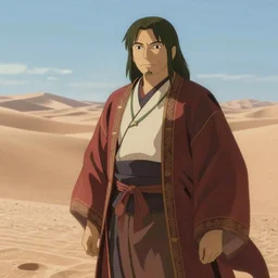 Handsome haku from spirited away as a rich prince in the desert, 4k digital illustration by artgerm, wlop, Andrei Riabovitchev, Marc Simonetti, yoshitaka Amano, artstation, 8k resolution, soft focus
