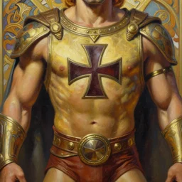 He-Man!!!!!, closeup, Borderlands ,sci fi,fantasy, intricate,with german iron cross on chest armor ,elegant, loin cloth ,highly detailed, oil painting, artstation, concept art, matte, sharp focus, illustration, hearthstone, art by Artgerm and Greg Rutkowski and Alphonse Mucha
