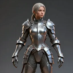 a highly detailed zbrush sculpt of athletic girl in armor, concept design, cinematic light, featured on artstation, octane render, path tracing, sharp focus, 4 k