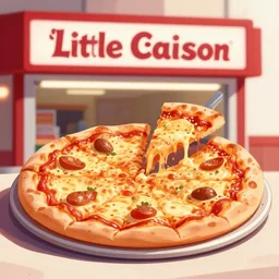 little caesar pizza shop made of pizza